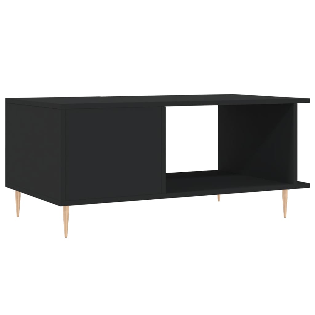 Black coffee table 90x50x40 cm engineered wood