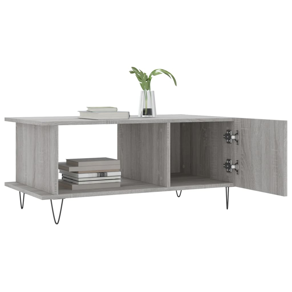 Sonoma grauer Couchtisch 90x50x40 cm, Holzwerkstoff