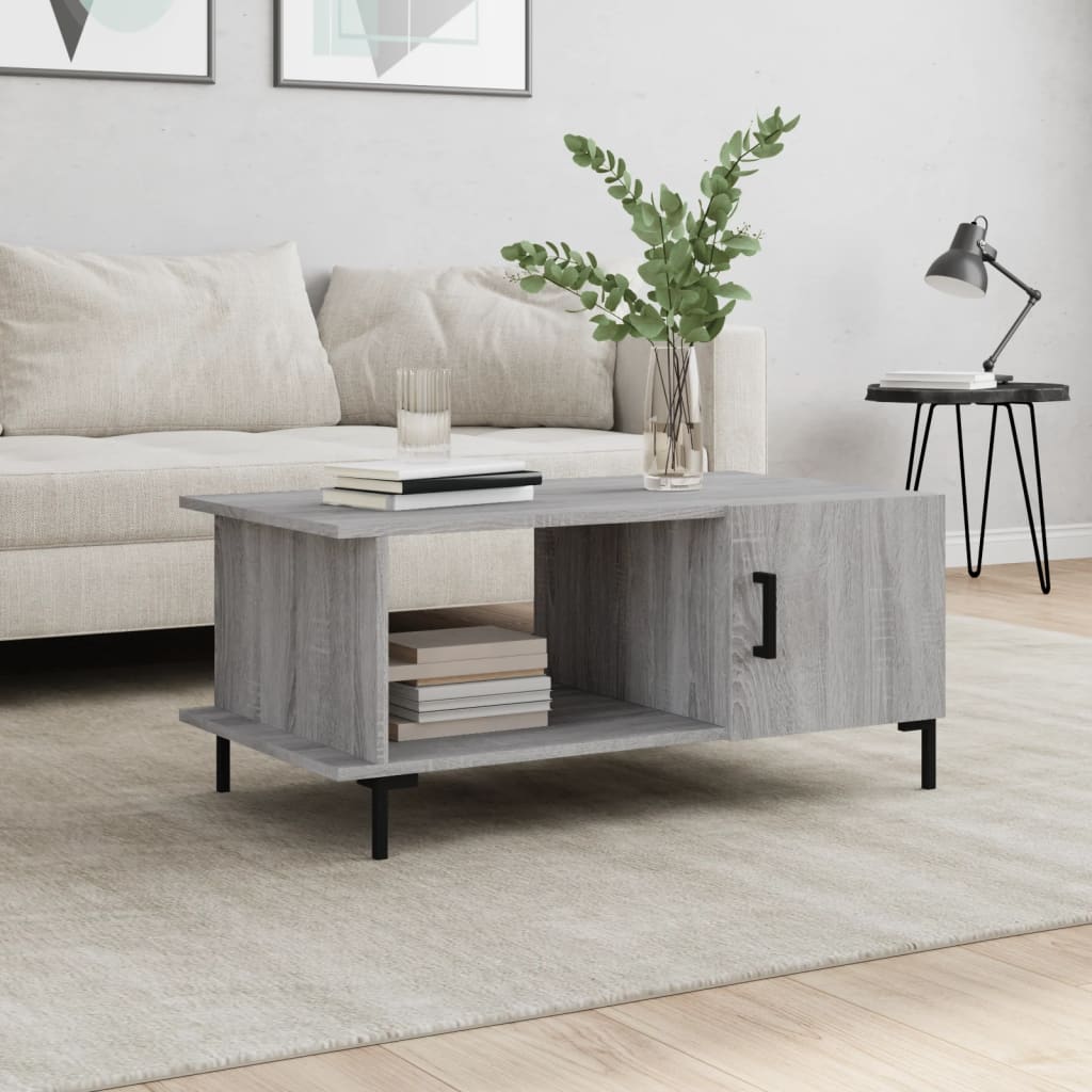 Sonoma coffee table gray 90x50x40 cm engineered wood