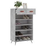 Armoire à chaussures gris béton 60x35x105 cm bois d'ingénierie