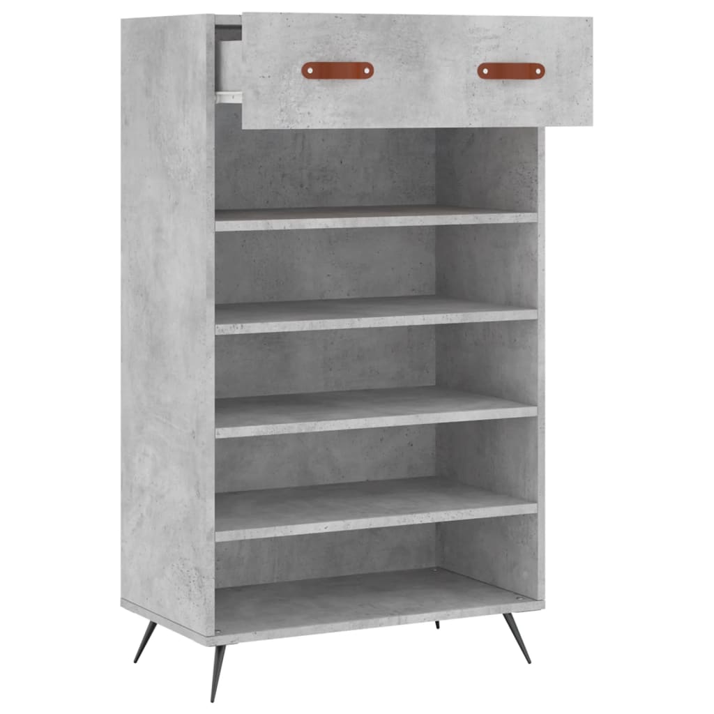 Armoire à chaussures gris béton 60x35x105 cm bois d'ingénierie