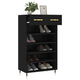 Armoire à chaussures noir 60x35x105 cm bois d'ingénierie