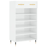 Shoe cabinet Glossy white 60x35x105 cm Engineered wood