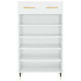 Shoe cabinet Glossy white 60x35x105 cm Engineered wood