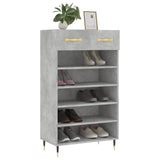 Armoire à chaussures gris béton 60x35x105 cm bois d'ingénierie