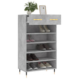 Armoire à chaussures gris béton 60x35x105 cm bois d'ingénierie