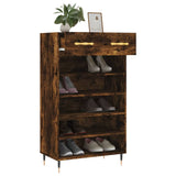 Armoire à chaussures chêne fumé 60x35x105 cm bois d'ingénierie