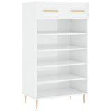 Shoe cabinet Glossy white 60x35x105 cm Engineered wood