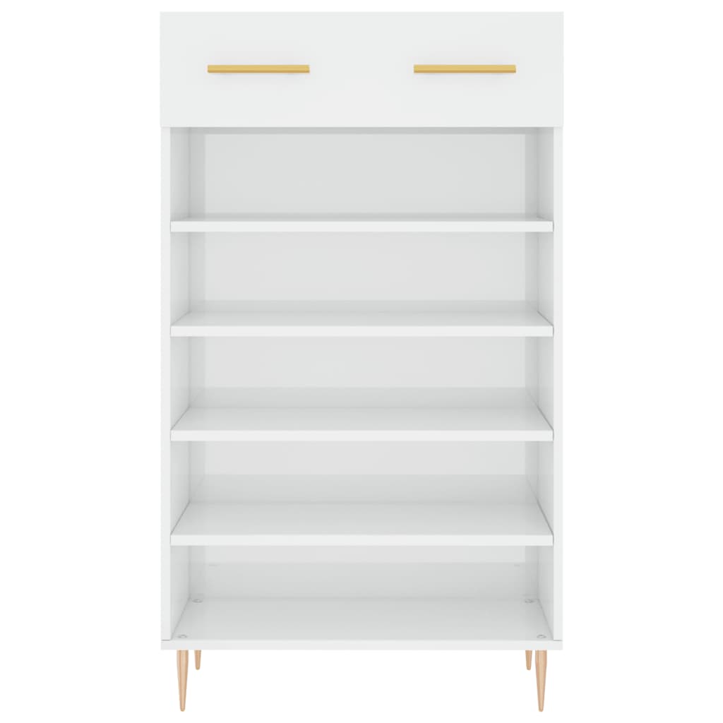 Shoe cabinet Glossy white 60x35x105 cm Engineered wood