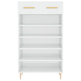 Shoe cabinet Glossy white 60x35x105 cm Engineered wood