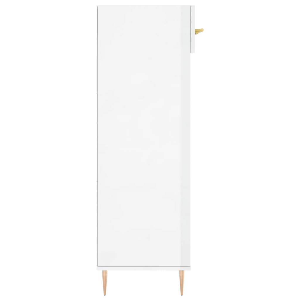 Shoe cabinet Glossy white 60x35x105 cm Engineered wood