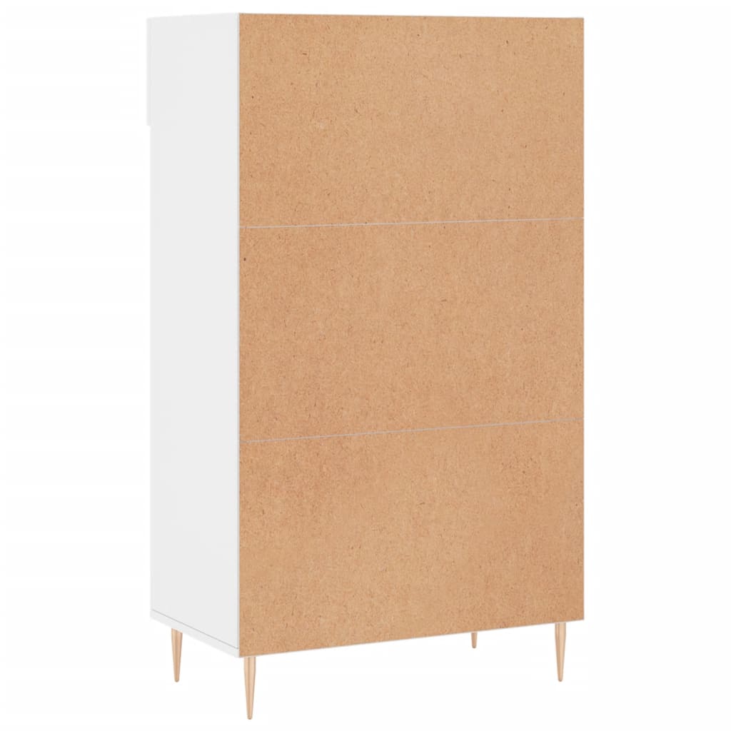 Shoe cabinet Glossy white 60x35x105 cm Engineered wood