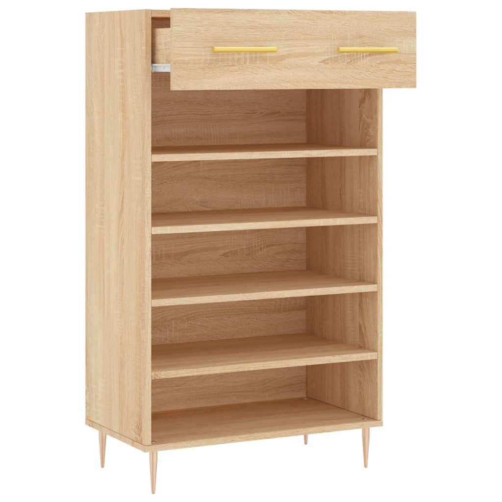 Armoire à chaussures chêne sonoma 60x35x105cm bois d'ingénierie