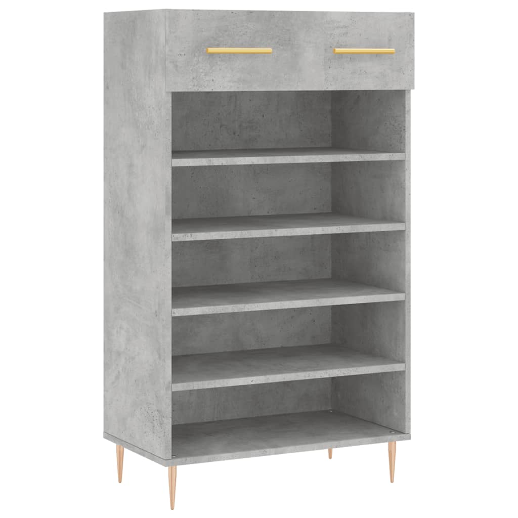 Armoire à chaussures gris béton 60x35x105 cm bois d'ingénierie