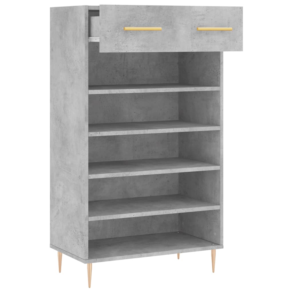 Armoire à chaussures gris béton 60x35x105 cm bois d'ingénierie