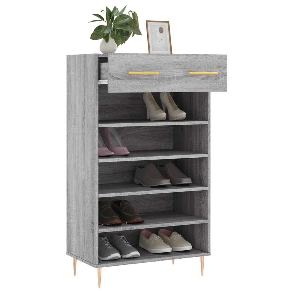 Armoire à chaussures sonoma gris 60x35x105 cm bois d'ingénierie