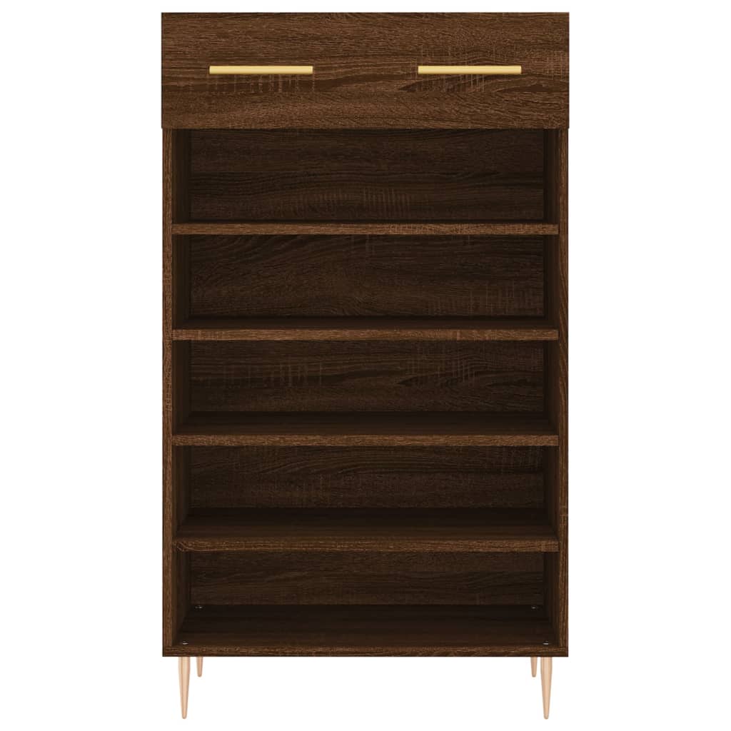 Armoire à chaussures chêne marron 60x35x105cm bois d'ingénierie