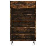 Shoe cabinet smoked oak 60x35x105 cm engineered wood