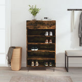 Shoe cabinet smoked oak 60x35x105 cm engineered wood