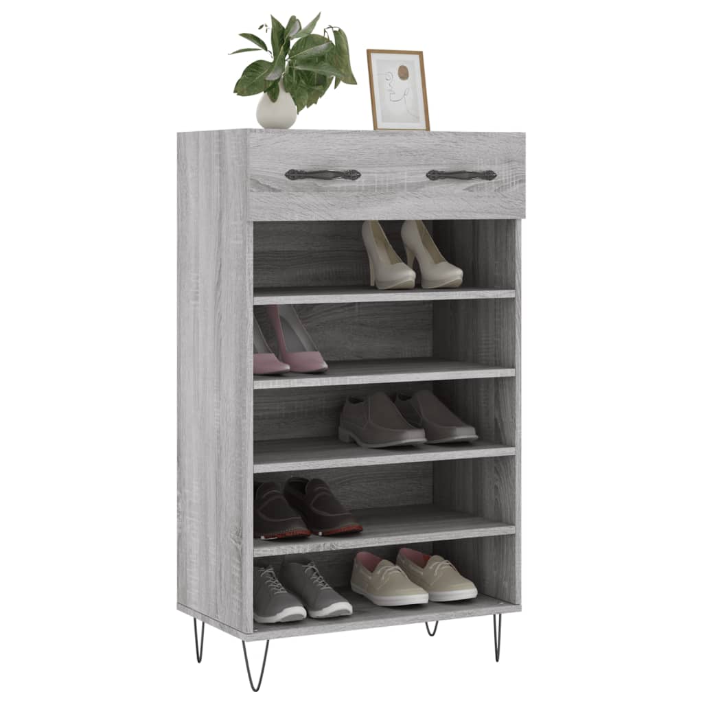 Armoire à chaussures sonoma gris 60x35x105 cm bois d'ingénierie