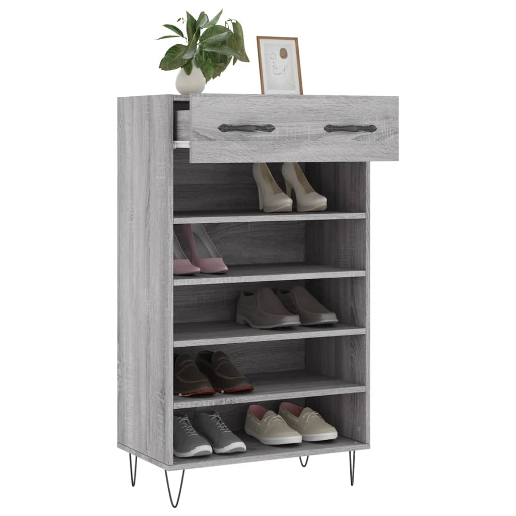 Armoire à chaussures sonoma gris 60x35x105 cm bois d'ingénierie