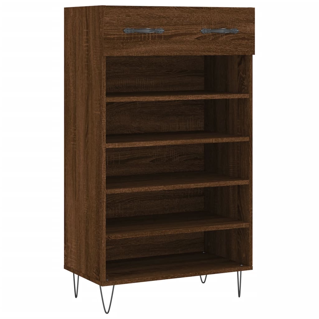 Armoire à chaussures chêne marron 60x35x105cm bois d'ingénierie