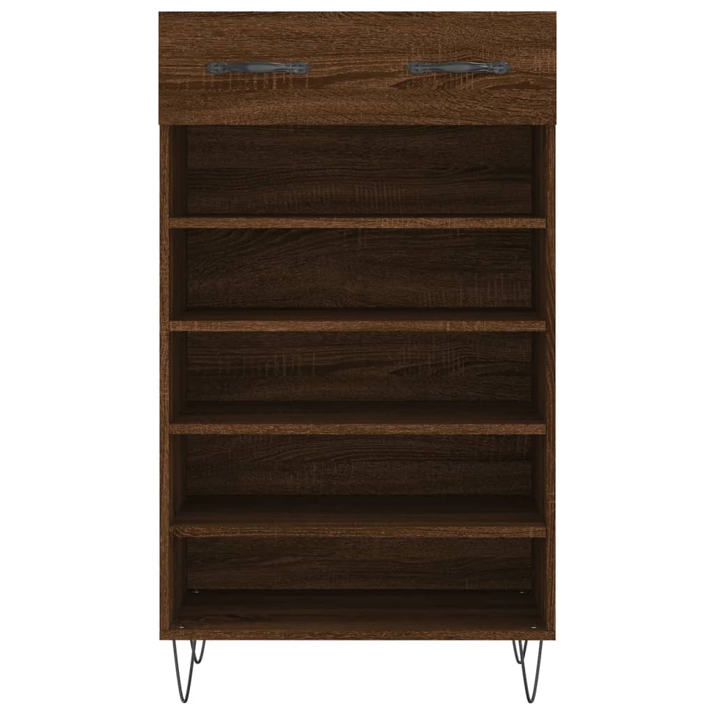 Armoire à chaussures chêne marron 60x35x105cm bois d'ingénierie