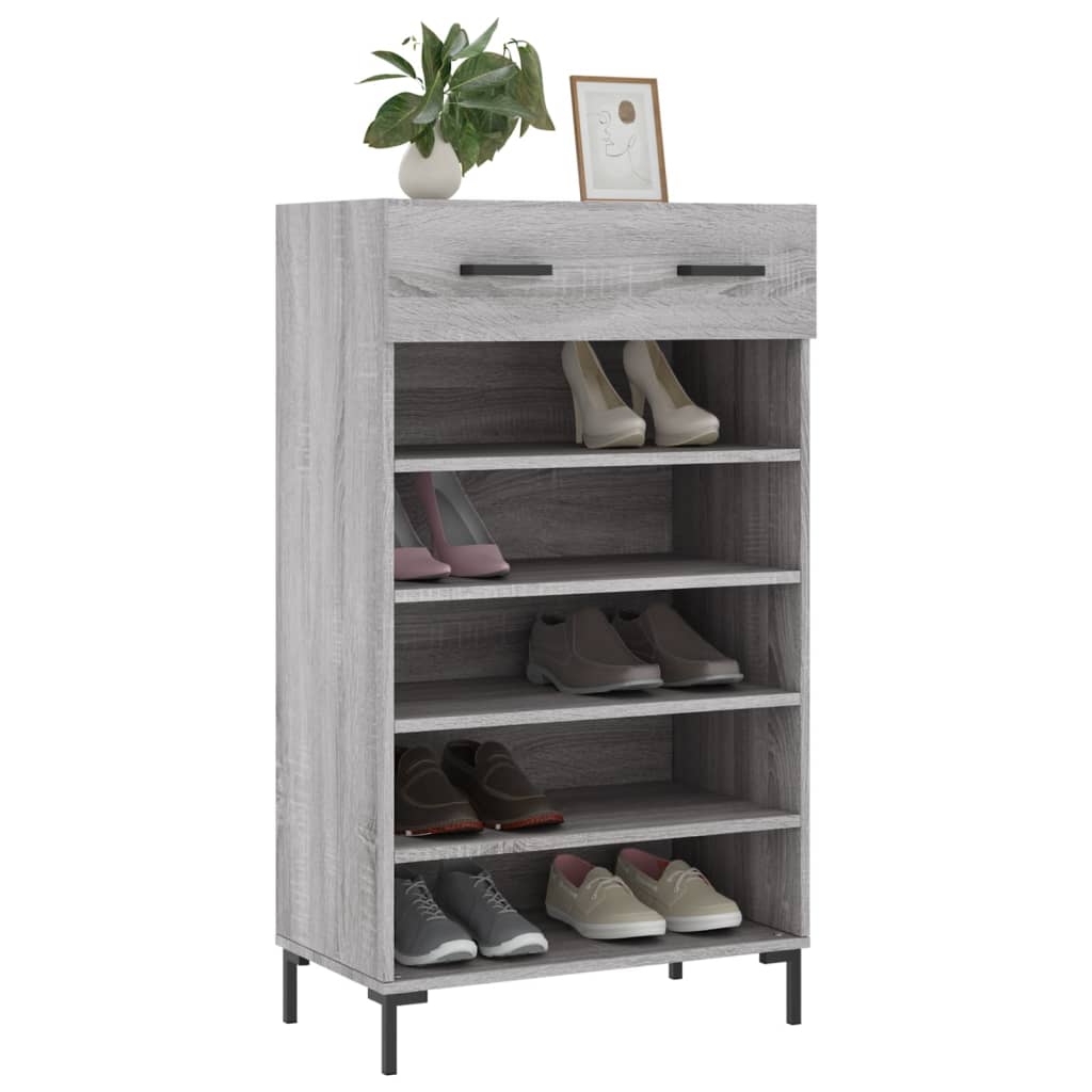 Armoire à chaussures sonoma gris 60x35x105 cm bois d'ingénierie