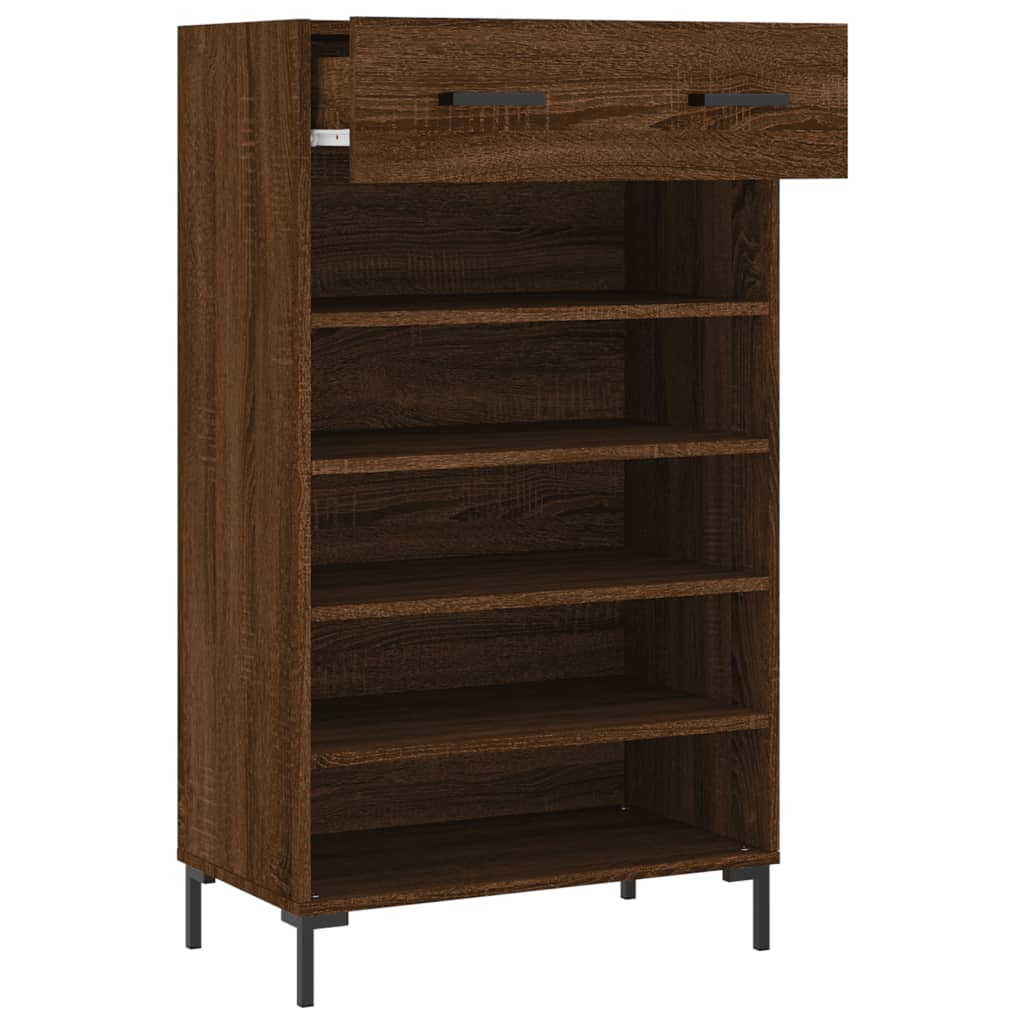 Armoire à chaussures chêne marron 60x35x105cm bois d'ingénierie