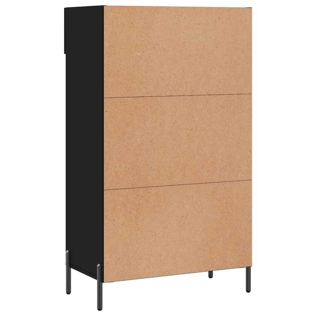 Armoire à chaussures noir 60x35x105 cm bois d'ingénierie