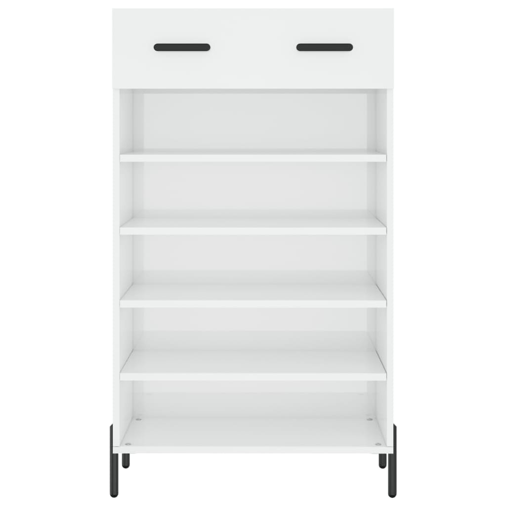 Shoe cabinet Glossy white 60x35x105 cm Engineered wood