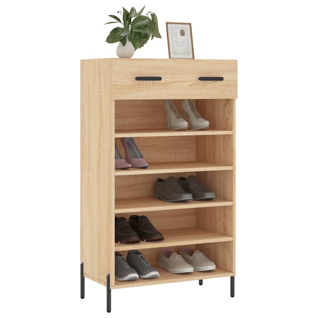 Armoire à chaussures chêne sonoma 60x35x105cm bois d'ingénierie