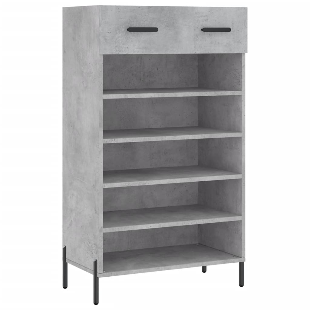 Armoire à chaussures gris béton 60x35x105 cm bois d'ingénierie