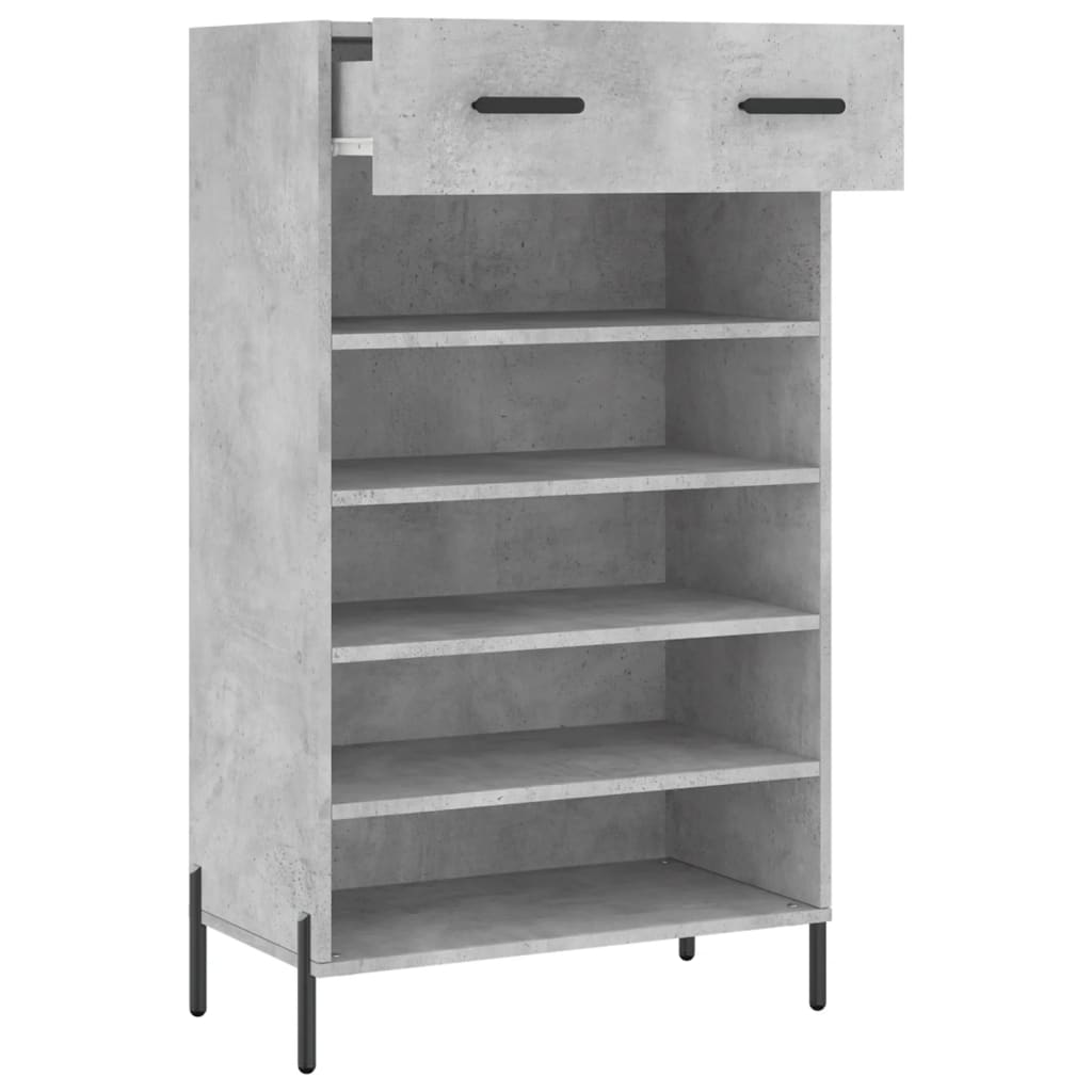 Armoire à chaussures gris béton 60x35x105 cm bois d'ingénierie