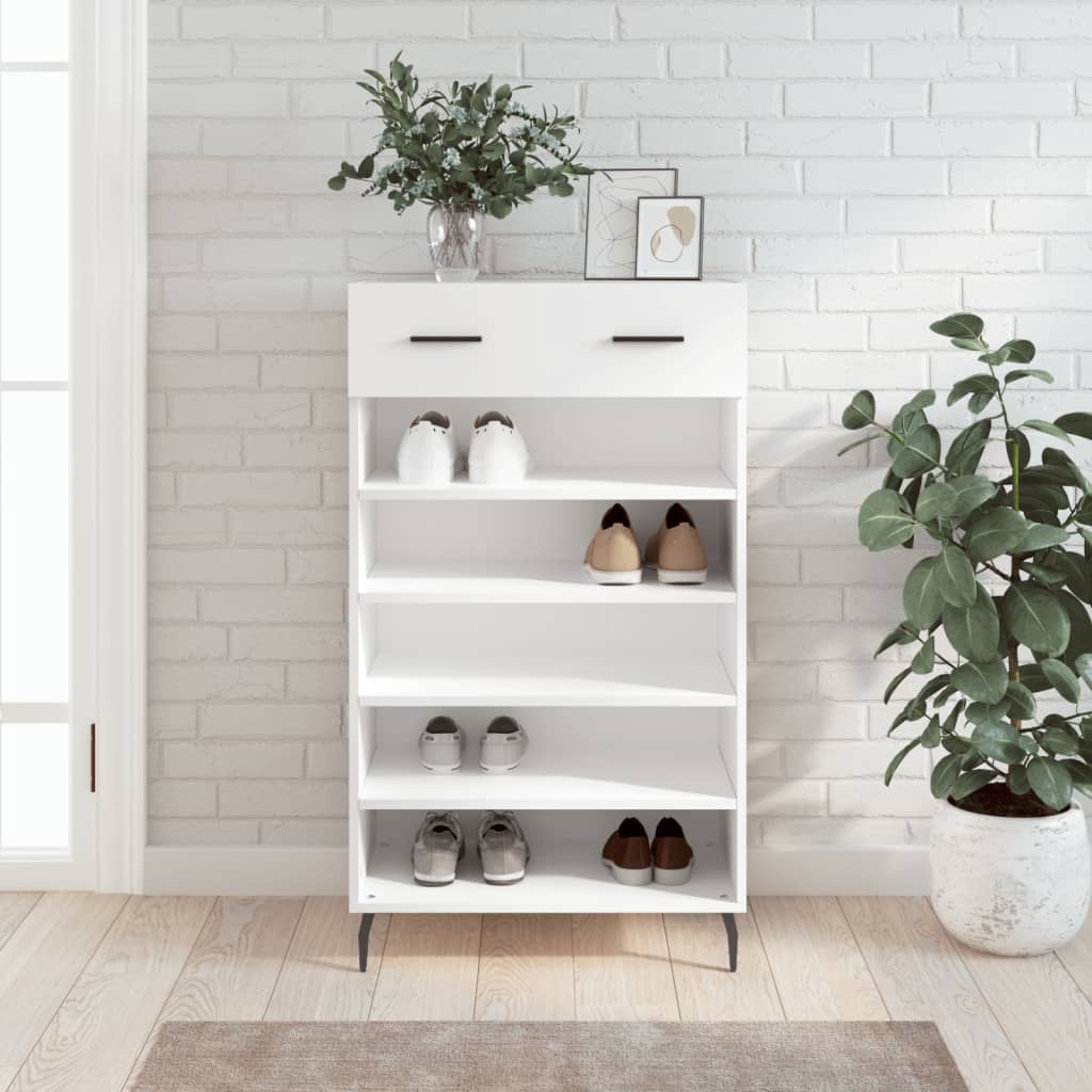 Armoire à chaussures blanc 60x35x105 cm bois d'ingénierie