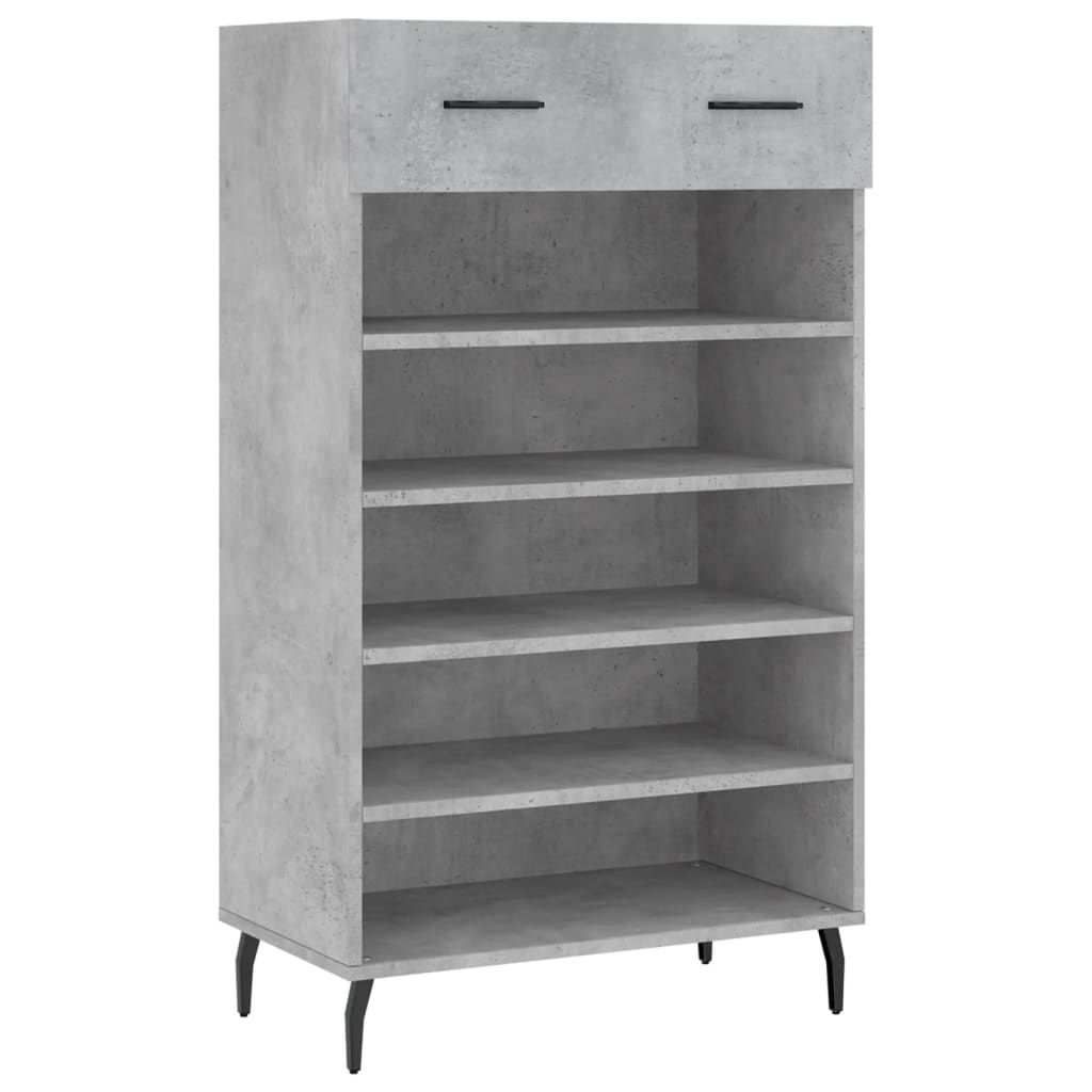 Armoire à chaussures gris béton 60x35x105 cm bois d'ingénierie