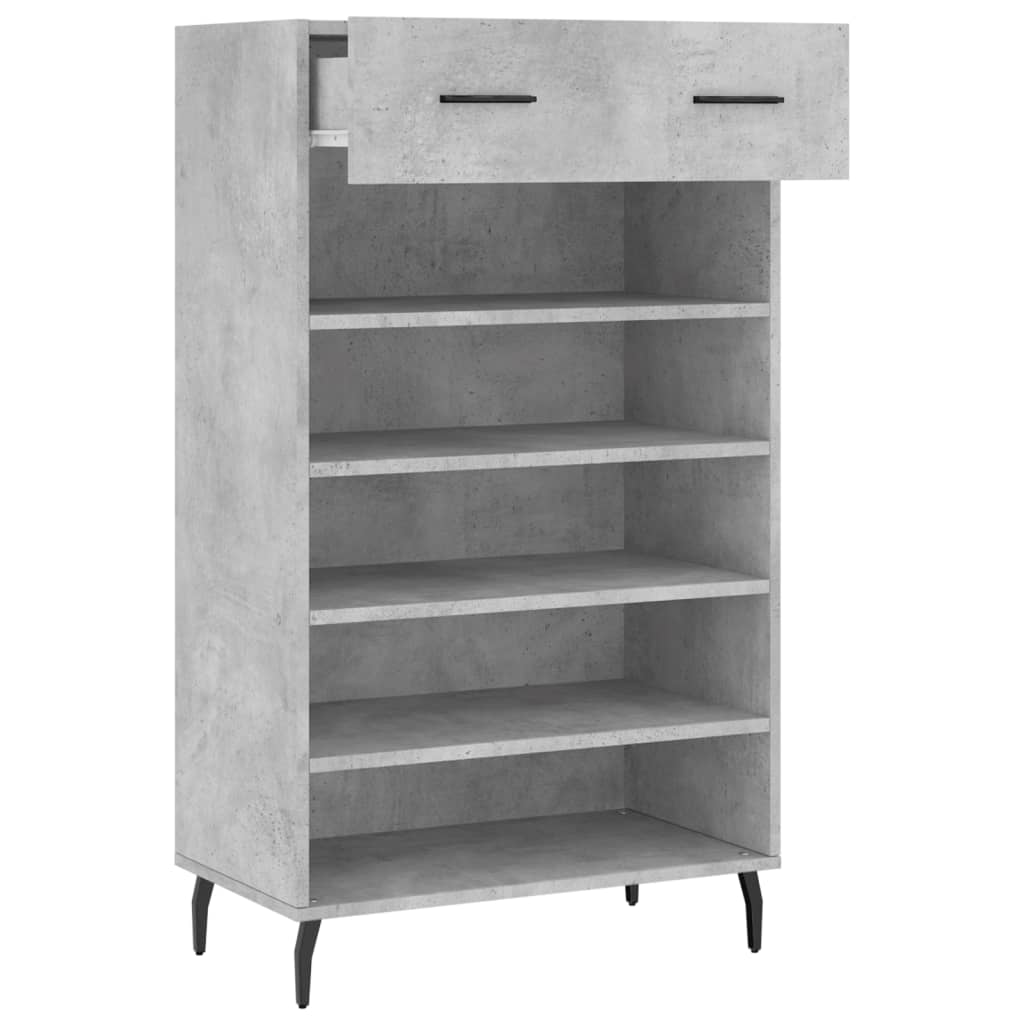 Armoire à chaussures gris béton 60x35x105 cm bois d'ingénierie