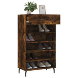 Armoire à chaussures chêne fumé 60x35x105 cm bois d'ingénierie