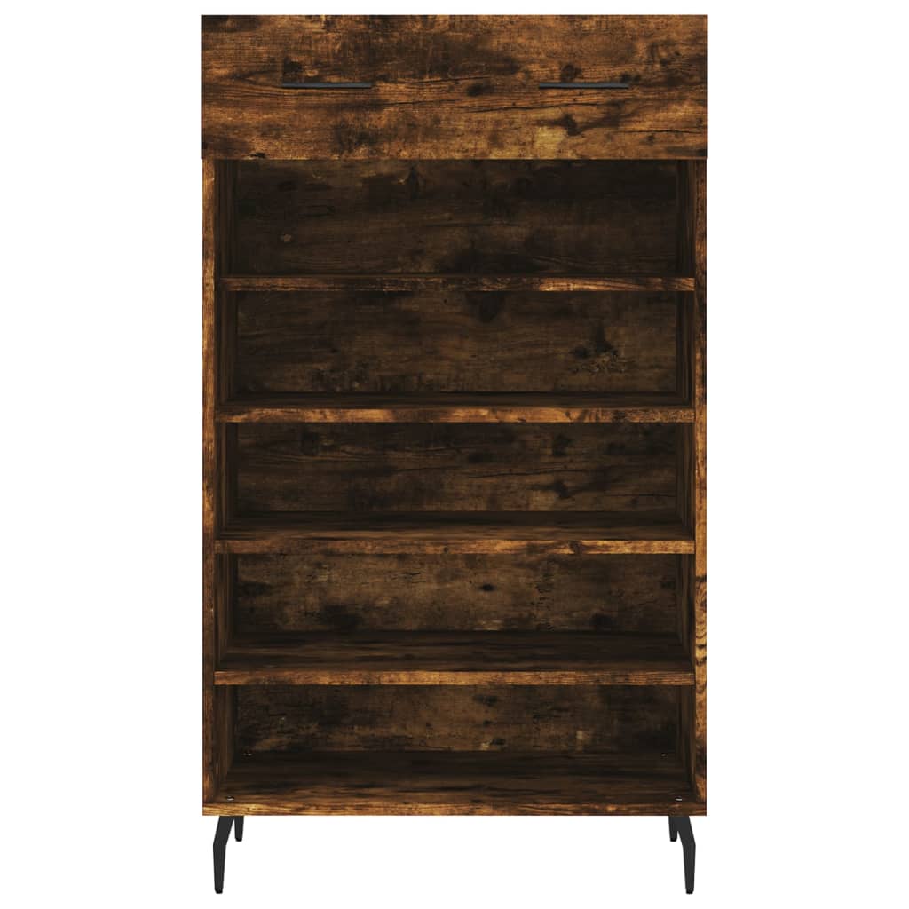 Armoire à chaussures chêne fumé 60x35x105 cm bois d'ingénierie