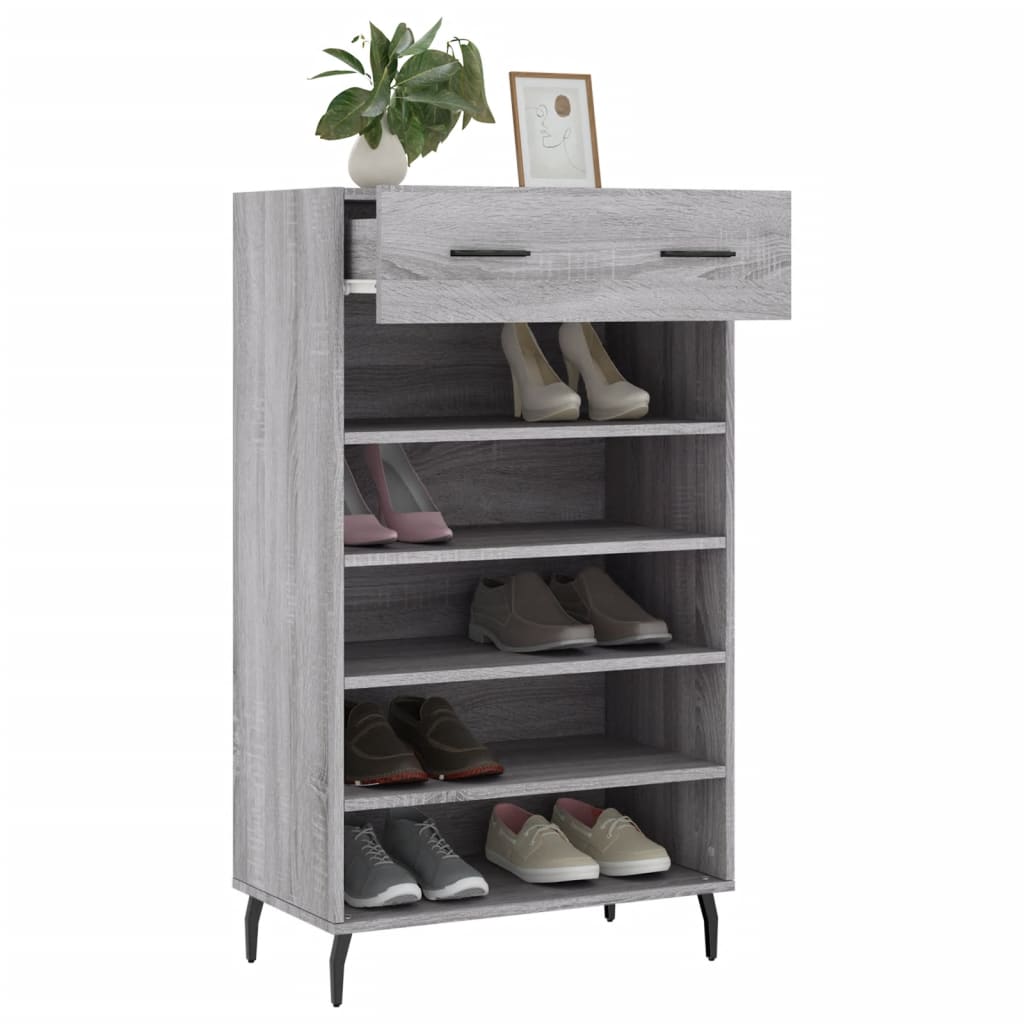 Armoire à chaussures sonoma gris 60x35x105 cm bois d'ingénierie