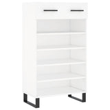 White shoe cabinet 60x35x105 cm engineered wood