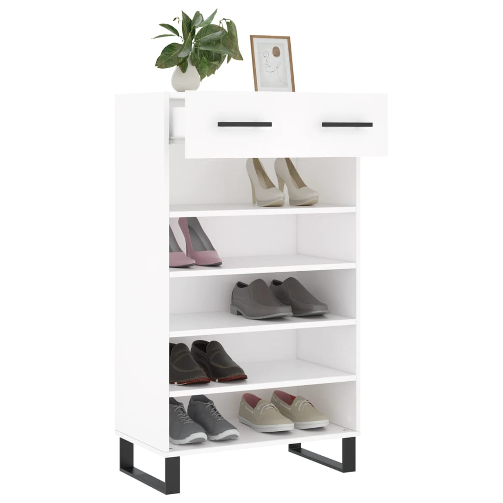 Armoire à chaussures blanc 60x35x105 cm bois d'ingénierie