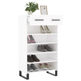 White shoe cabinet 60x35x105 cm engineered wood