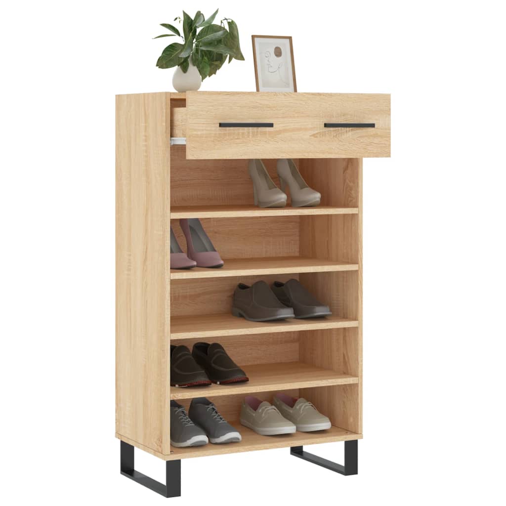 Armoire à chaussures chêne sonoma 60x35x105cm bois d'ingénierie