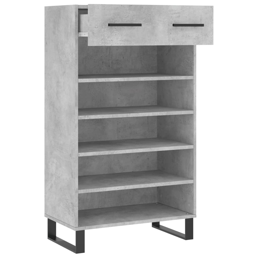 Armoire à chaussures gris béton 60x35x105 cm bois d'ingénierie