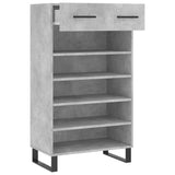 Armoire à chaussures gris béton 60x35x105 cm bois d'ingénierie