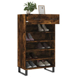 Armoire à chaussures chêne fumé 60x35x105 cm bois d'ingénierie