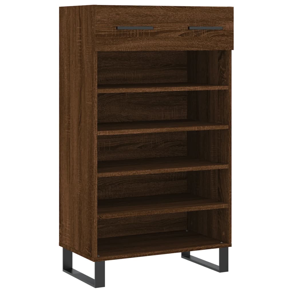 Armoire à chaussures chêne marron 60x35x105cm bois d'ingénierie