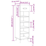 Armoire à chaussures blanc 30x35x105 cm bois d'ingénierie