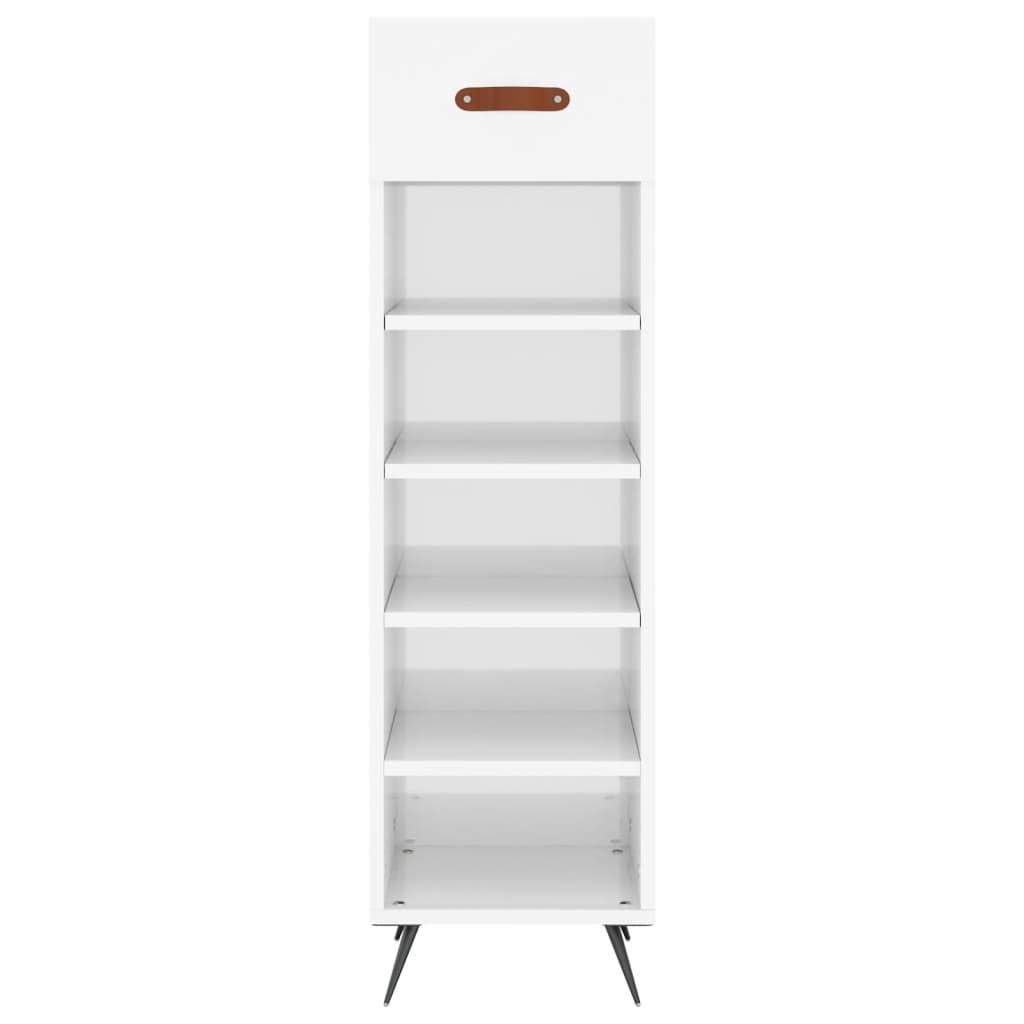 Armoire à chaussure Blanc brillant 30x35x105 cm Bois ingénierie